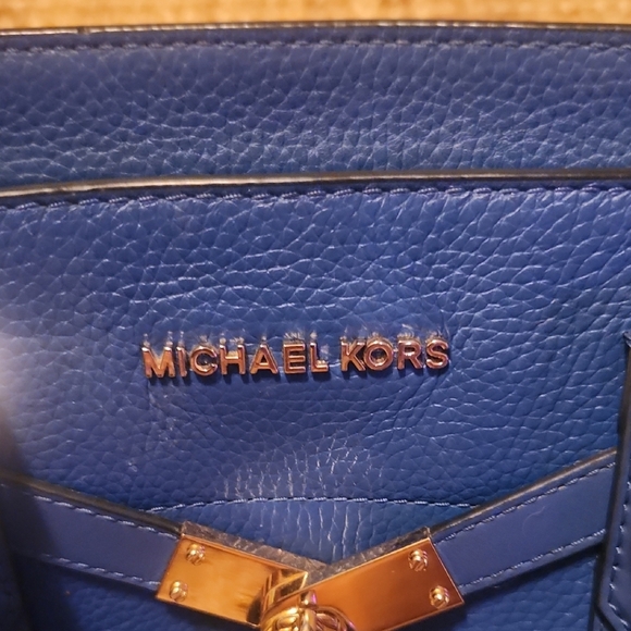 Michael Kors Blue Satchel Structured Design with Top Handles - Picture 2 of 8